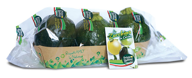 Zucchine rotonde scure - Vassoio in cartone