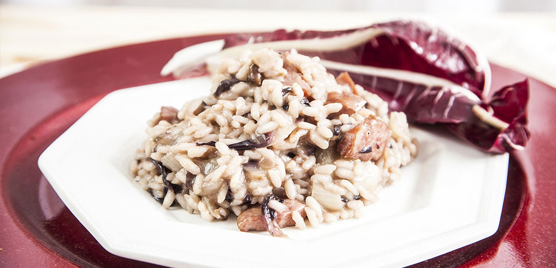 Risotto mit Radicchio und Salsiccia